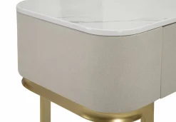 Consolle > Dmora Consolle 100x40x80h cm crema e oro - Ronda Oro, Bianco Crema