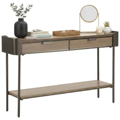 Consolle 120x31x72h cm grigio e marrone - Franz