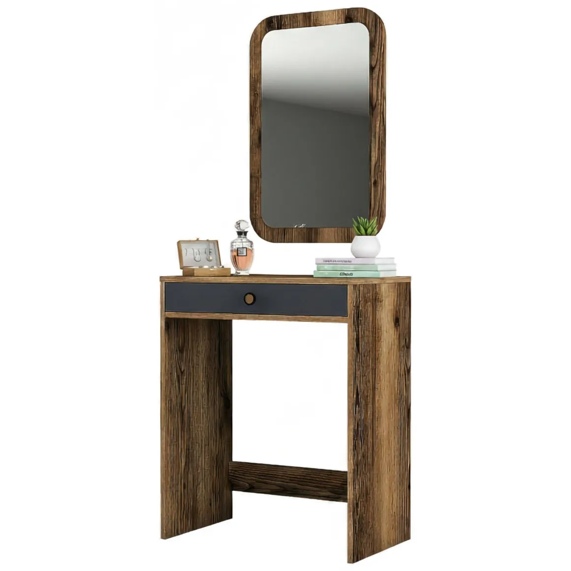 Consolle 70x84x40h cm noce e antracite - Baunei