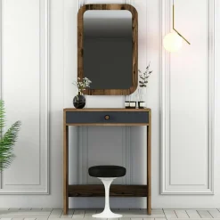 Consolle 70x84x40h cm noce e antracite - Baunei
