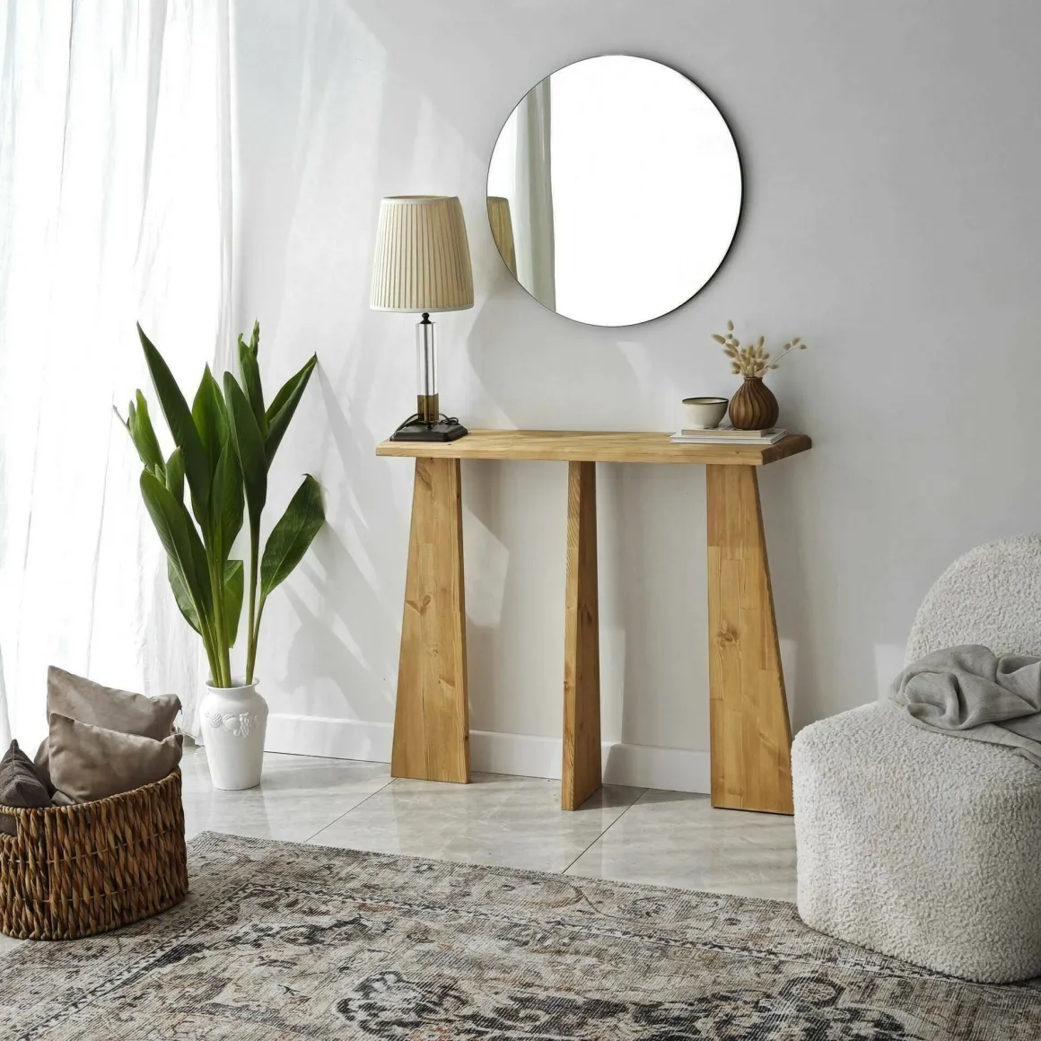 Consolle 100x28x83h cm quercia - TomoeGozen