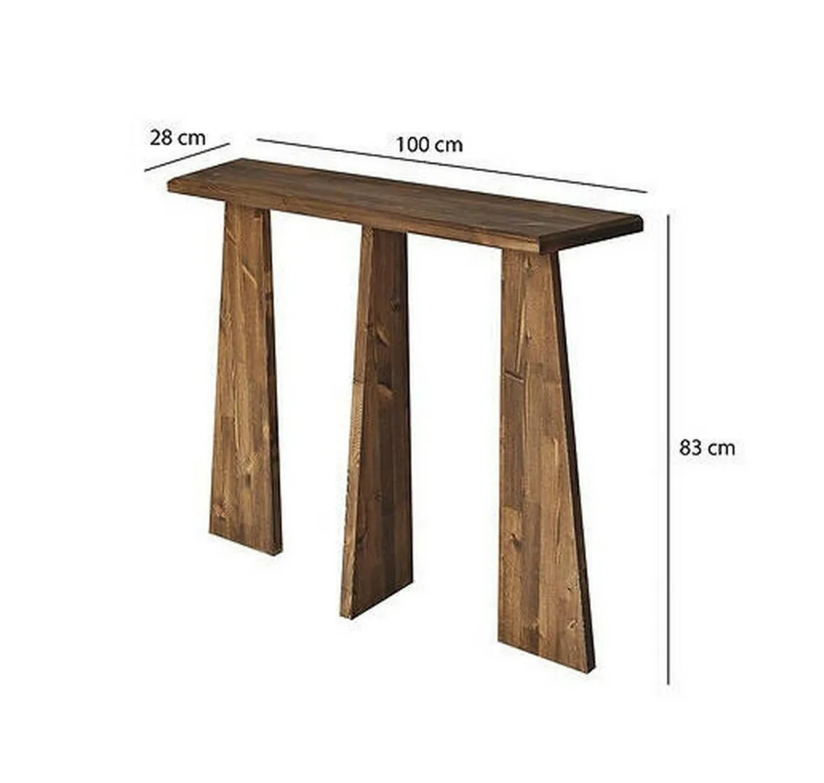 Consolle 100x28x83h cm quercia - TomoeGozen