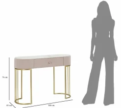 Consolle 100x40x75h cm rosa e bianco - Abstraktes