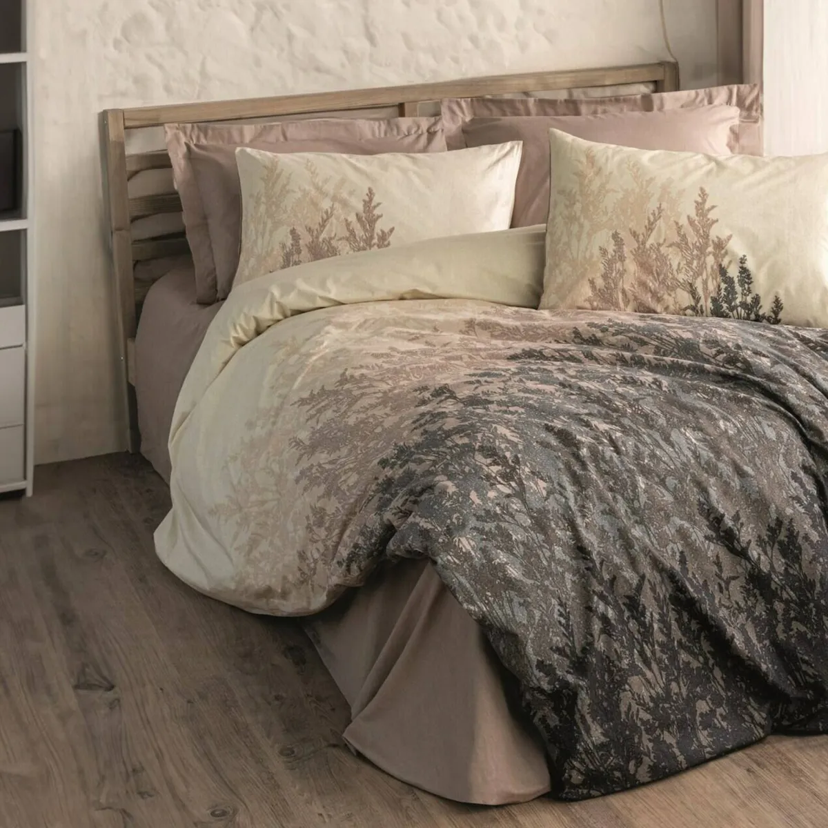 Copripiumino Matrimoniale > Dmora Copripiumino matrimoniale Cortland, 260x220 cm, Misura copricuscini: 50x80 cm Beige