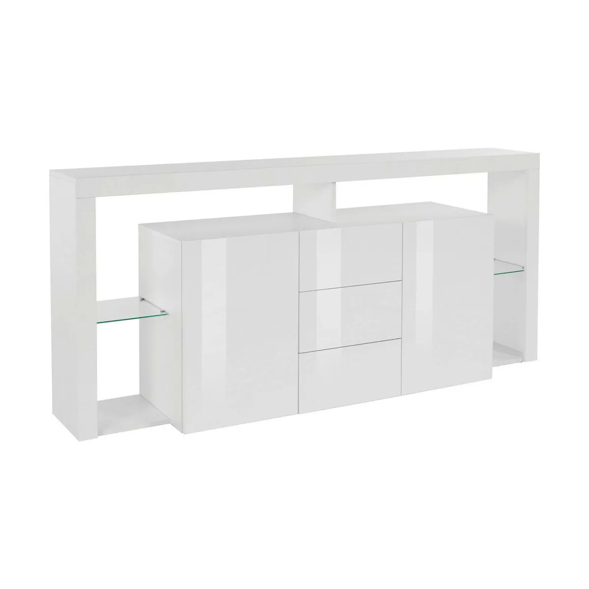 Cucina|Salotto > Dmora Credenza Aba, 180x40h80 cm, lucido Bianco