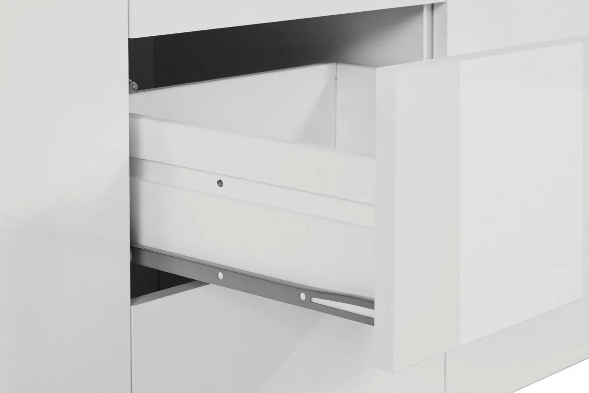 Cucina|Salotto > Dmora Credenza Aba, 180x40h80 cm, lucido Bianco