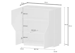 Cucina|Madie > Dmora Credenza acero e ardesia 100x43x106h cm 2 ante - Arbal Grigio Ardesia, Marrone Acero
