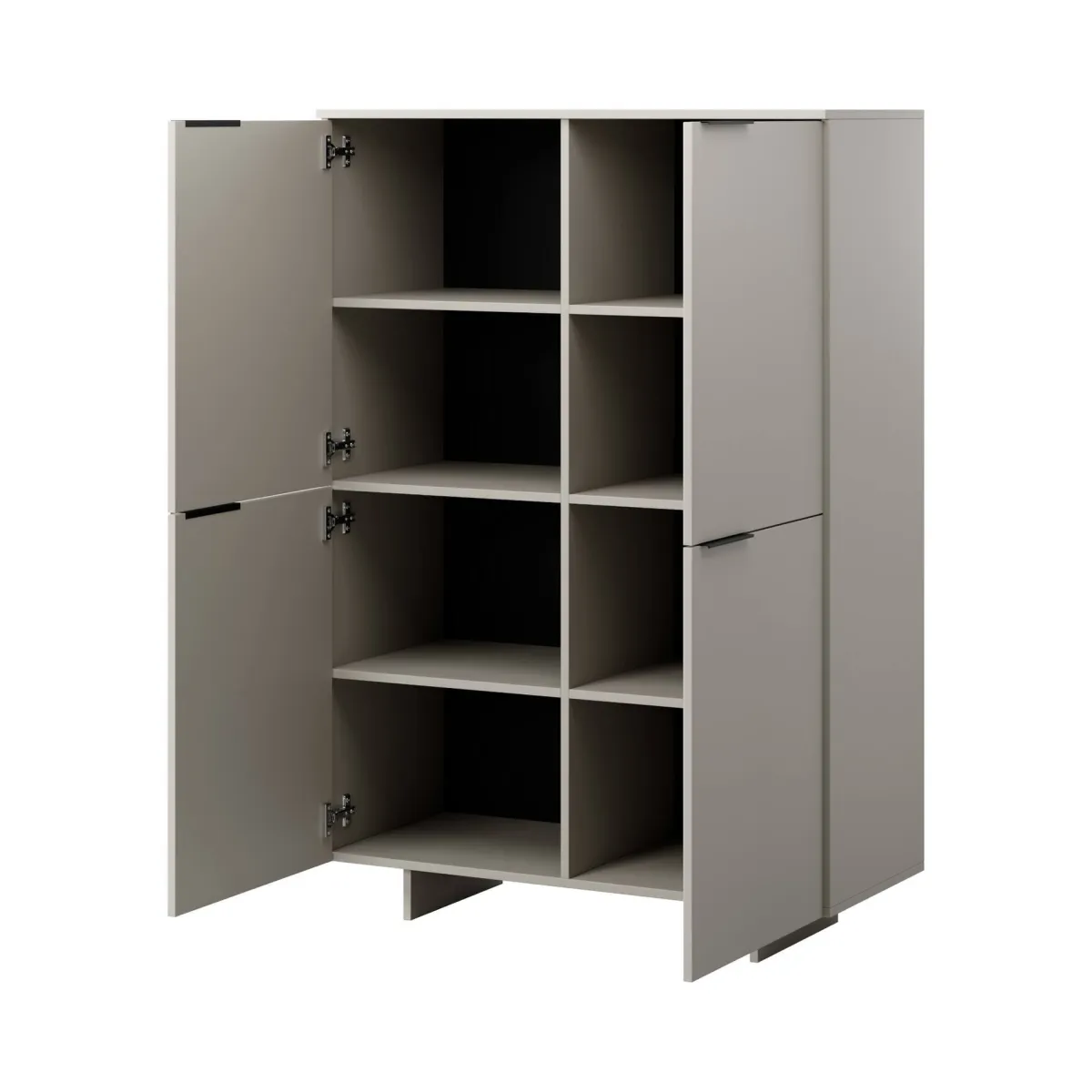 Madie|Credenze > Dmora Credenza alta beige 100x41x145h cm 4 ante - Colonno Beige Cashmere