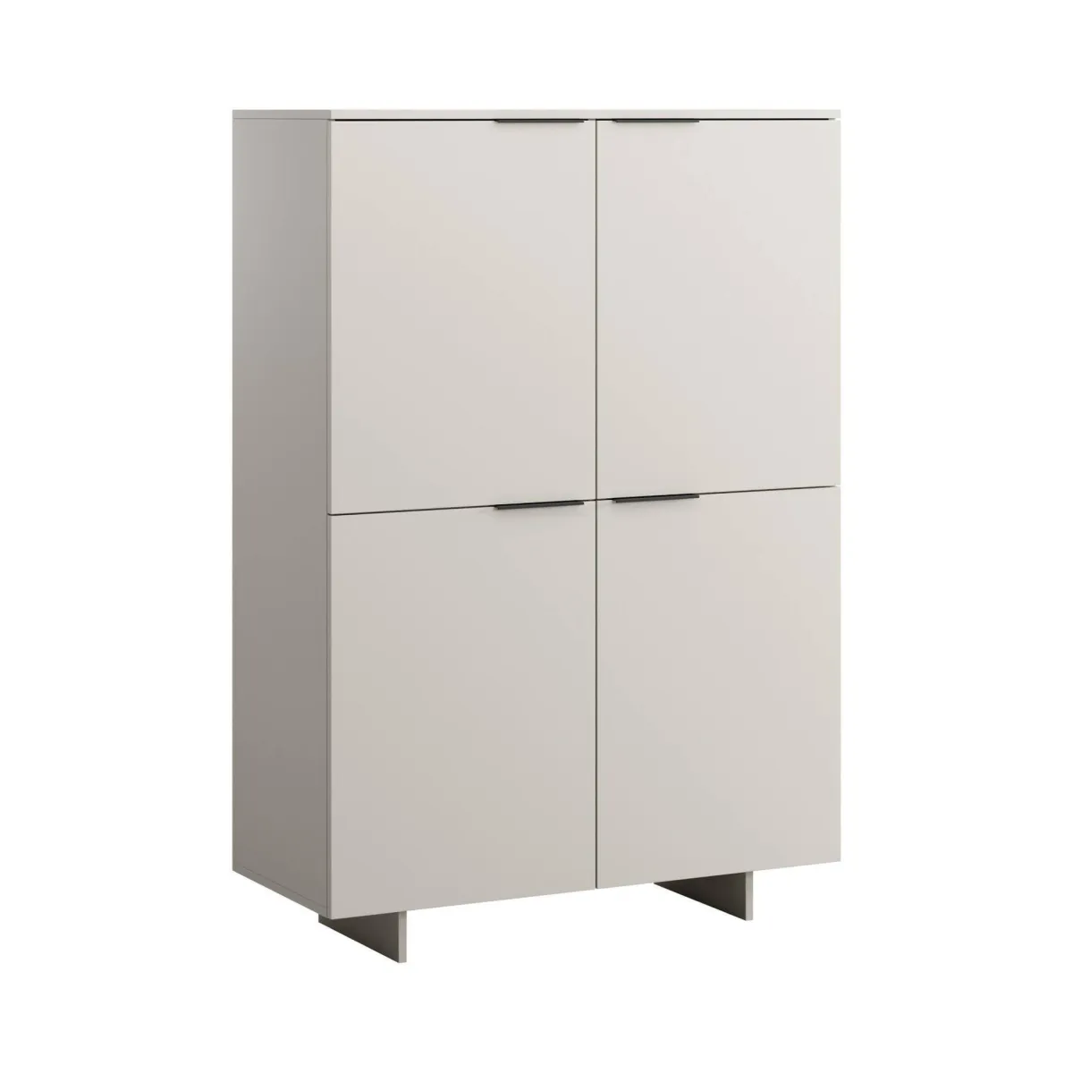 Madie|Credenze > Dmora Credenza alta beige 100x41x145h cm 4 ante - Colonno Beige Cashmere