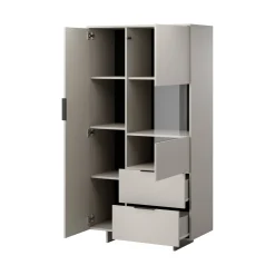 Credenza alta beige 90x41x170h cm 2 ante e 2 cassetti - Rimella