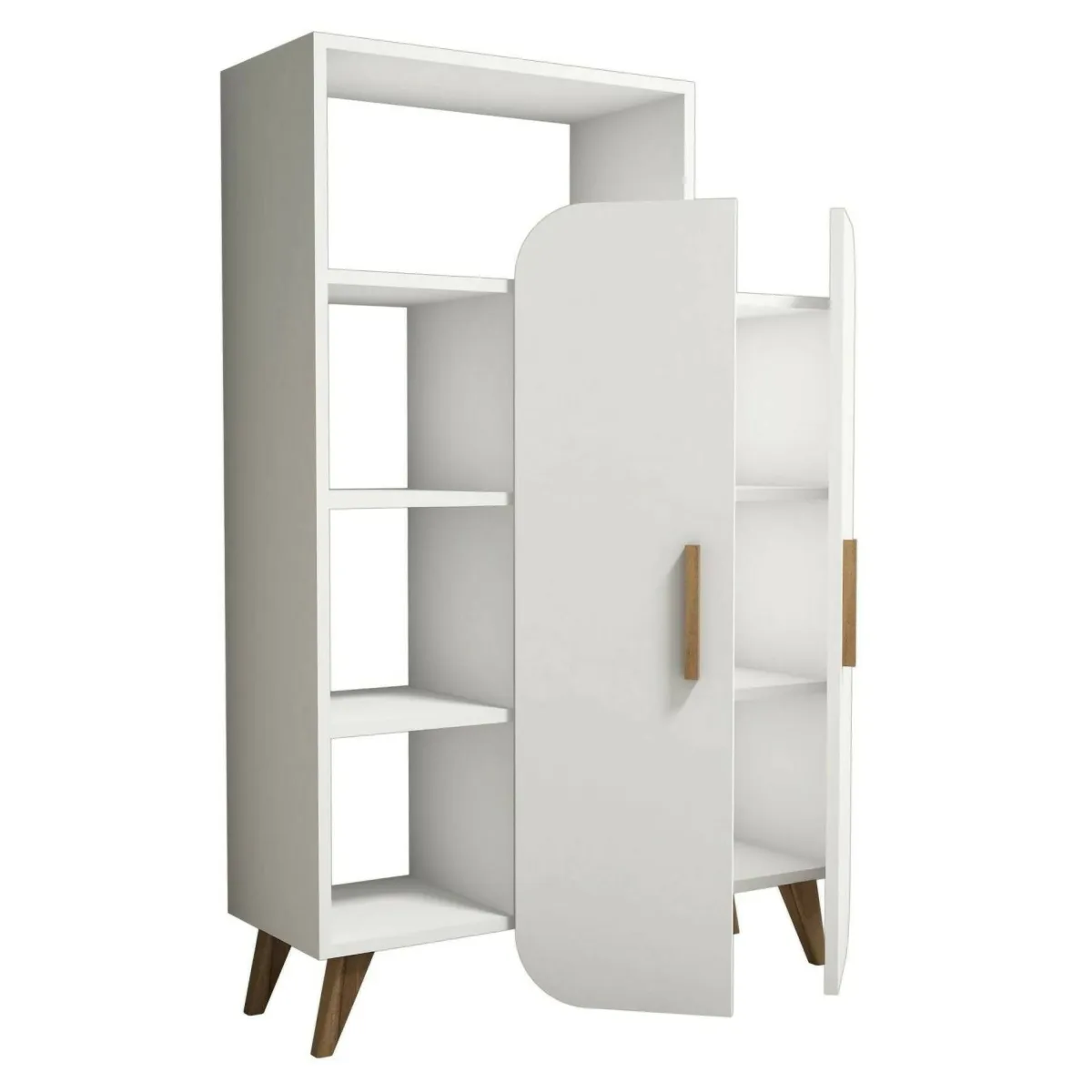 Cucina|Madie > Dmora Credenza alta bianca 90x32x132h cm 2 ante - Tormalina Bianco