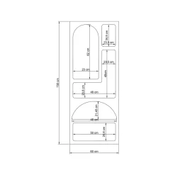 Cucina|Madie > Dmora Credenza alta bianca 60x32x150h cm 5 vani - Arsenio Bianco
