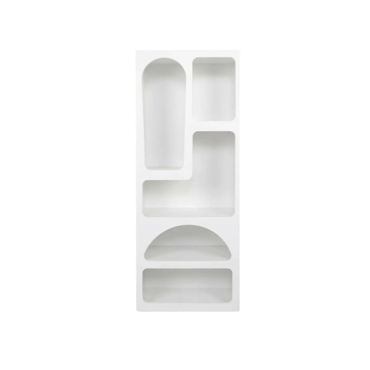 Cucina|Madie > Dmora Credenza alta bianca 60x32x150h cm 5 vani - Arsenio Bianco