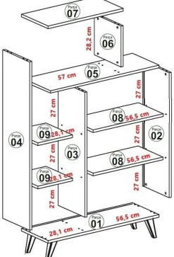 Cucina|Madie > Dmora Credenza alta noce e bianca 90x32x132h cm 2 ante - Tormalina Bianco, Marrone Noce