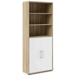 Credenza alta quercia e bianca 89x40x221h cm 2 ante - Valsesia