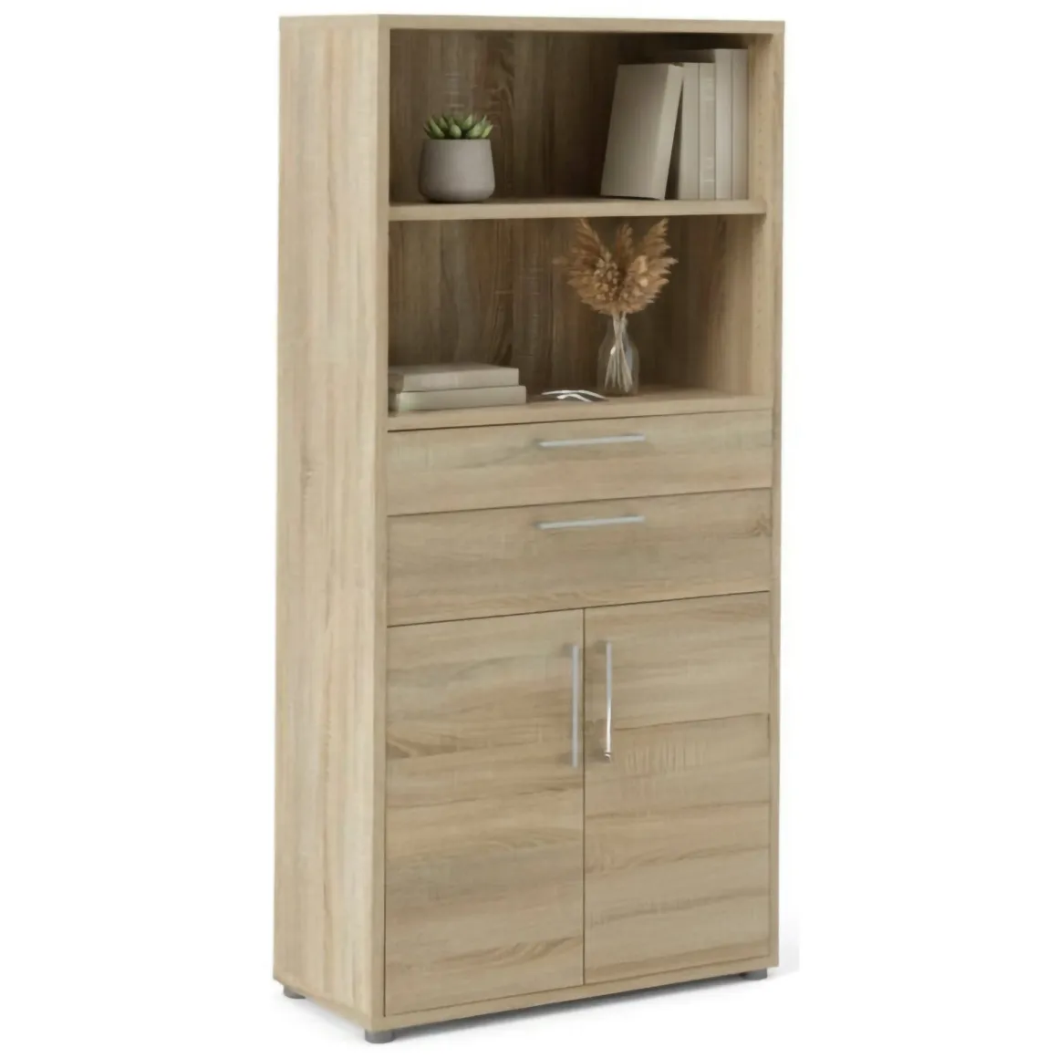 Credenza alta quercia 89x40x185h cm 2 ante e 2 cassetti - Albidona
