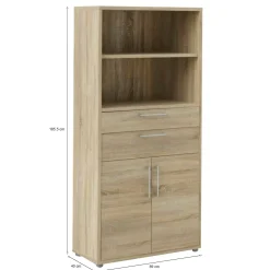 Credenza alta quercia 89x40x185h cm 2 ante e 2 cassetti - Albidona