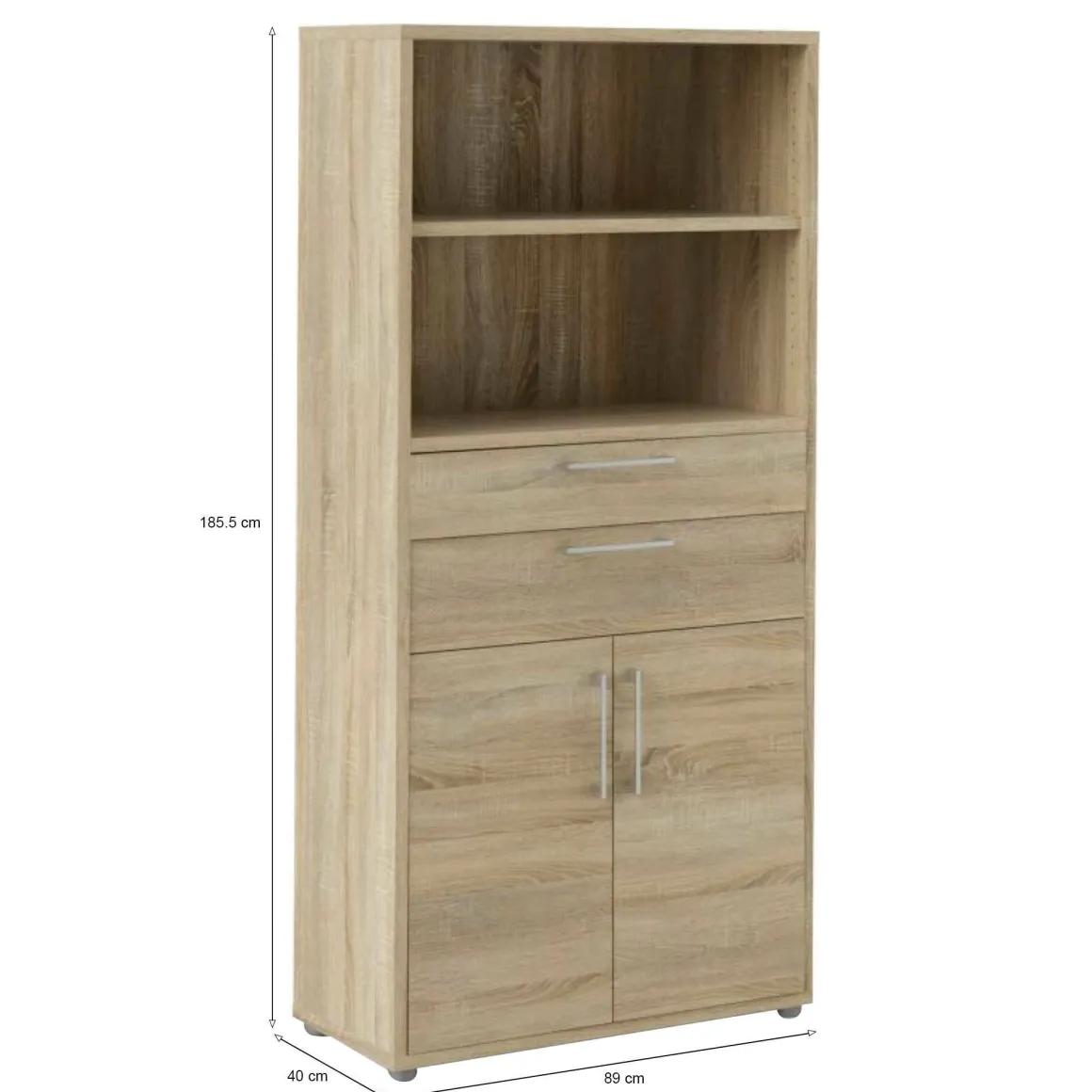 Credenza alta quercia 89x40x185h cm 2 ante e 2 cassetti - Albidona