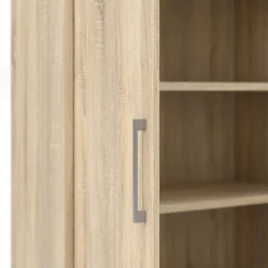 Madie|Credenze > Dmora Credenza alta quercia 89x40x221h cm 2 ante - Valsesia Marrone Quercia