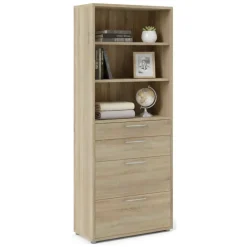 Credenza alta quercia 89x40x221h cm 4 cassetti - Aritzo