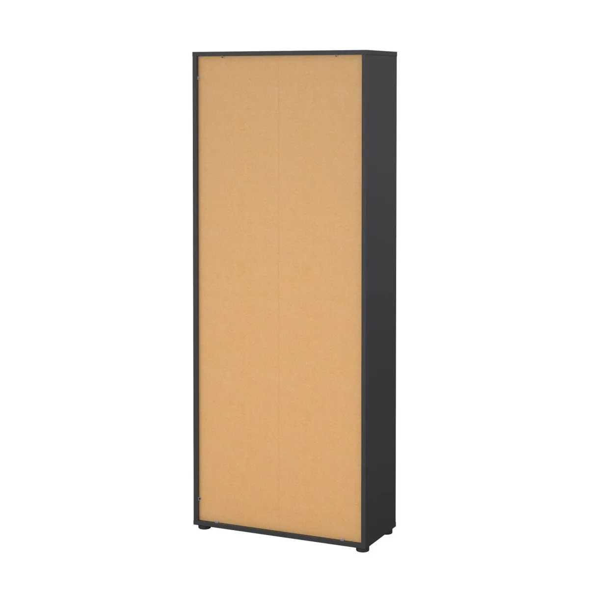 Madie|Credenze > Dmora Credenza alta rovere e grigia 79x34x204h cm 4 ante - Pierre Grigio, Marrone Rovere