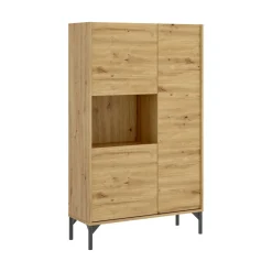 Credenza alta rovere nodi 81x43x135h cm 3 ante - Crono