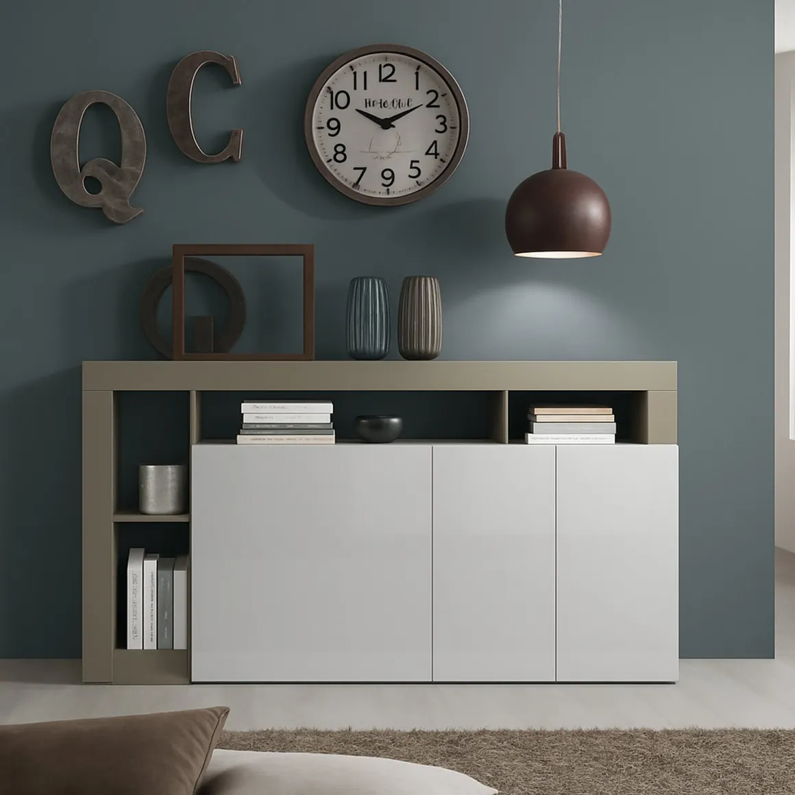 Credenza Americano, 146x42 h93 cm, Bianco