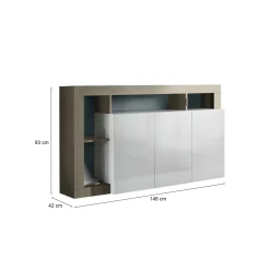 Credenza Americano, 146x42 h93 cm, Bianco
