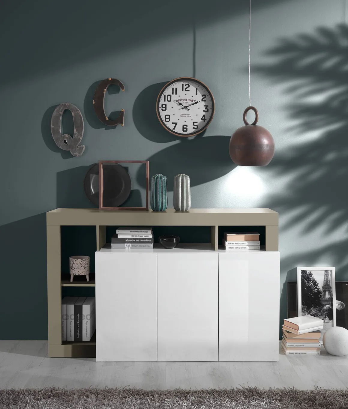 Credenza Americano, 146x42 h93 cm, Bianco