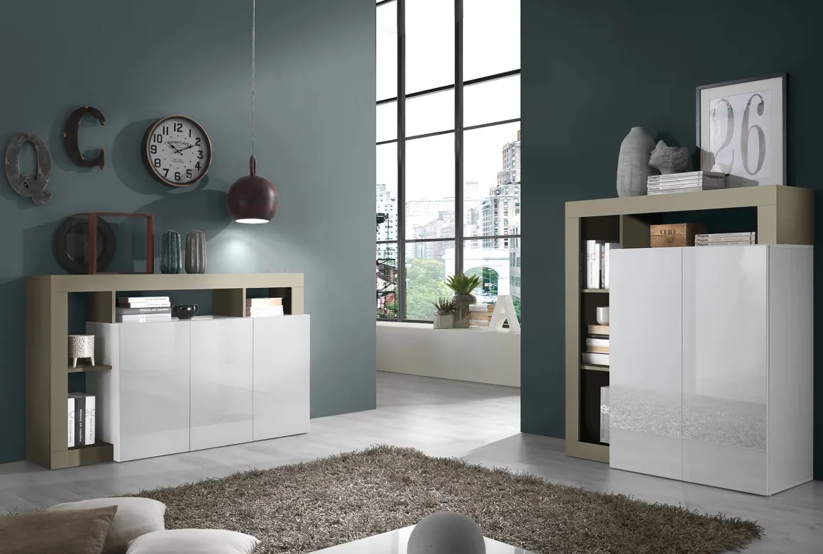 Credenza Americano, 146x42 h93 cm, Bianco