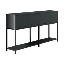 Credenza antracite e nera 150x30x80h cm 2 ante - Basilia