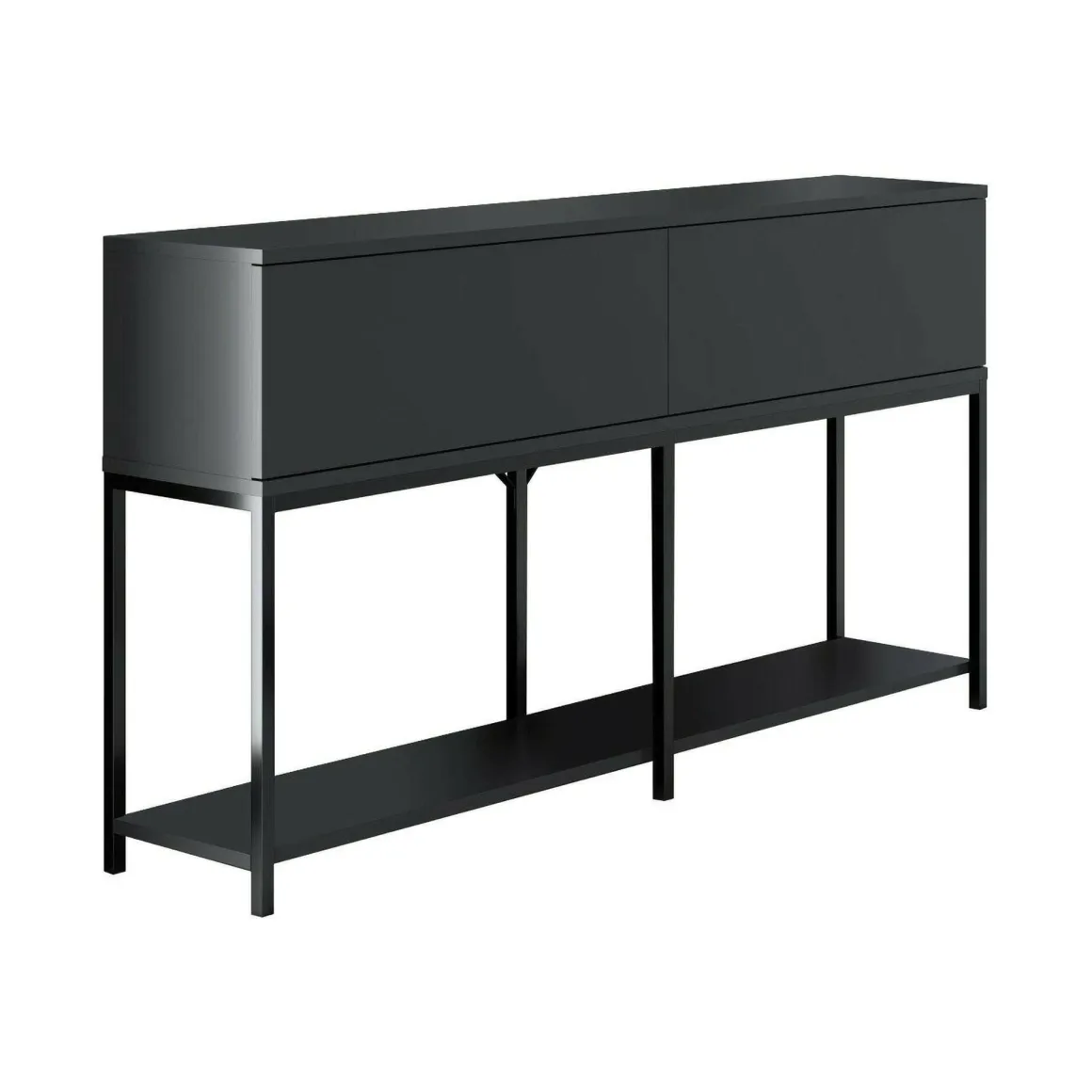 Credenza antracite e nera 150x30x80h cm 2 ante - Basilia