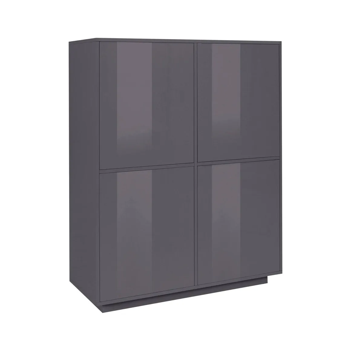 Credenza antracite lucida 100x41x126h cm 4 ante - Ara