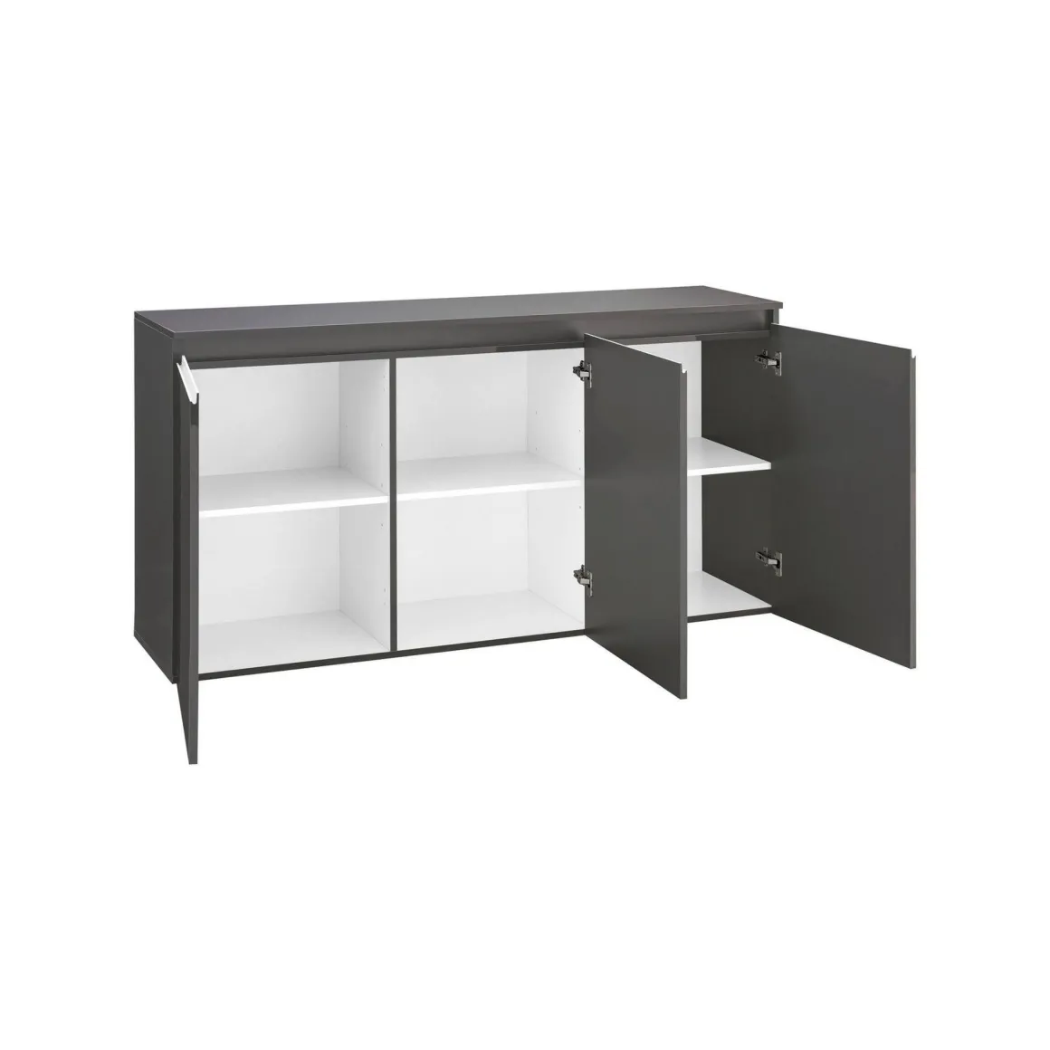 Credenza antracite lucida 150x40x81h cm 3 ante - Andesina