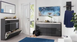 Credenza antracite lucida 150x40x81h cm 3 ante - Andesina