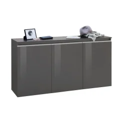 Credenza antracite lucida 150x40x81h cm 3 ante - Andesina