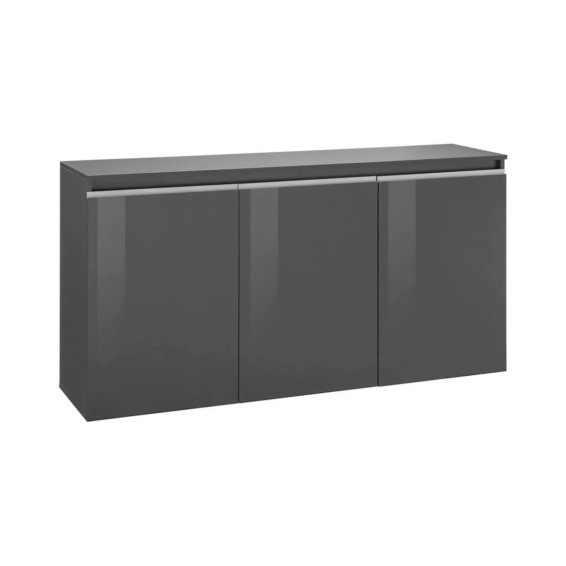 Credenza antracite lucida 150x40x81h cm 3 ante - Andesina