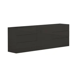 Cucina|Salotto > Dmora Credenza antracite lucida 170x40x60h cm 2 ante e 3 cassetti - Andie Nero Antracite