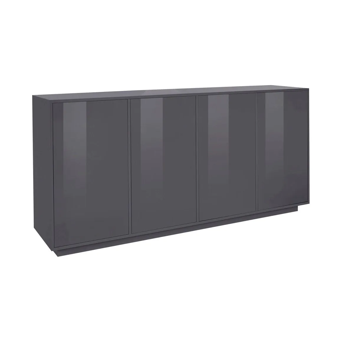 Credenza antracite lucida 180x41x86h cm 4 ante - Aulina