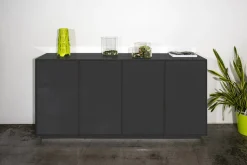 Credenza antracite lucida 180x41x86h cm 4 ante - Aulina