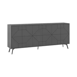 Credenza antracite 183x35x77h cm 6 ante - Earl