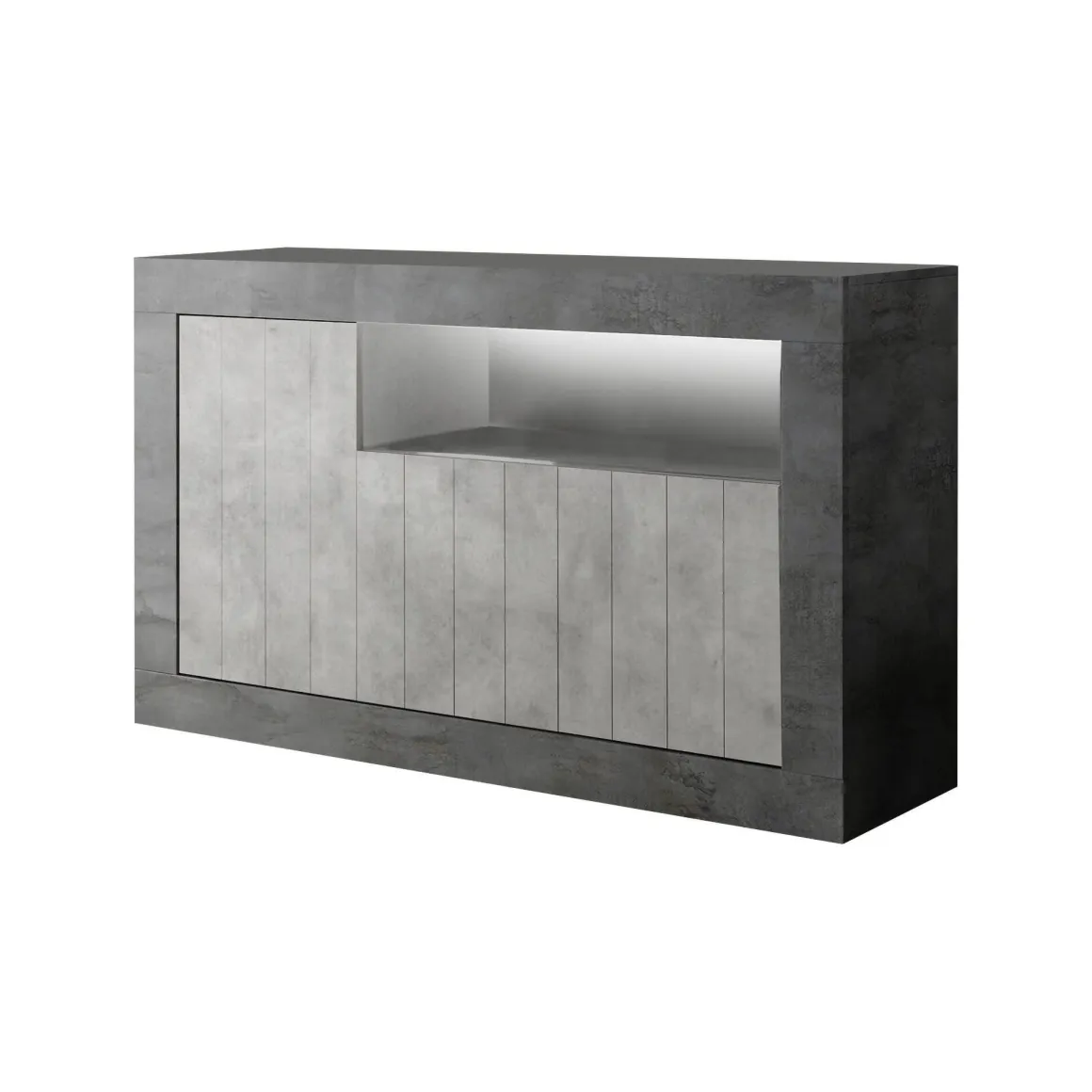 Credenza ardesia e cemento 138x42x86h cm 3 ante - Dolphin