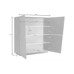 Credenza ardesia 120x43x126h cm 4 ante - Abbabbau
