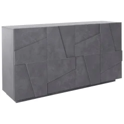 Cucina|Madie > Dmora Credenza ardesia 162x44x86h cm 4 ante - Augusto Grigio Ardesia