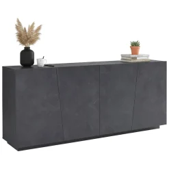 Credenza ardesia 200x43x86h cm 4 ante - Apollo