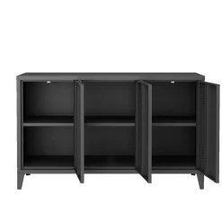Madie|Credenze > Dmora Credenza ardesia 120x40x73h cm 3 ante - Cocullo Grigio Ardesia