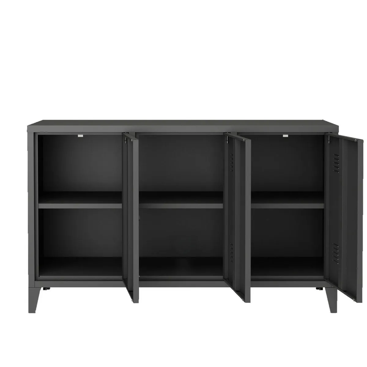 Madie|Credenze > Dmora Credenza ardesia 120x40x73h cm 3 ante - Cocullo Grigio Ardesia