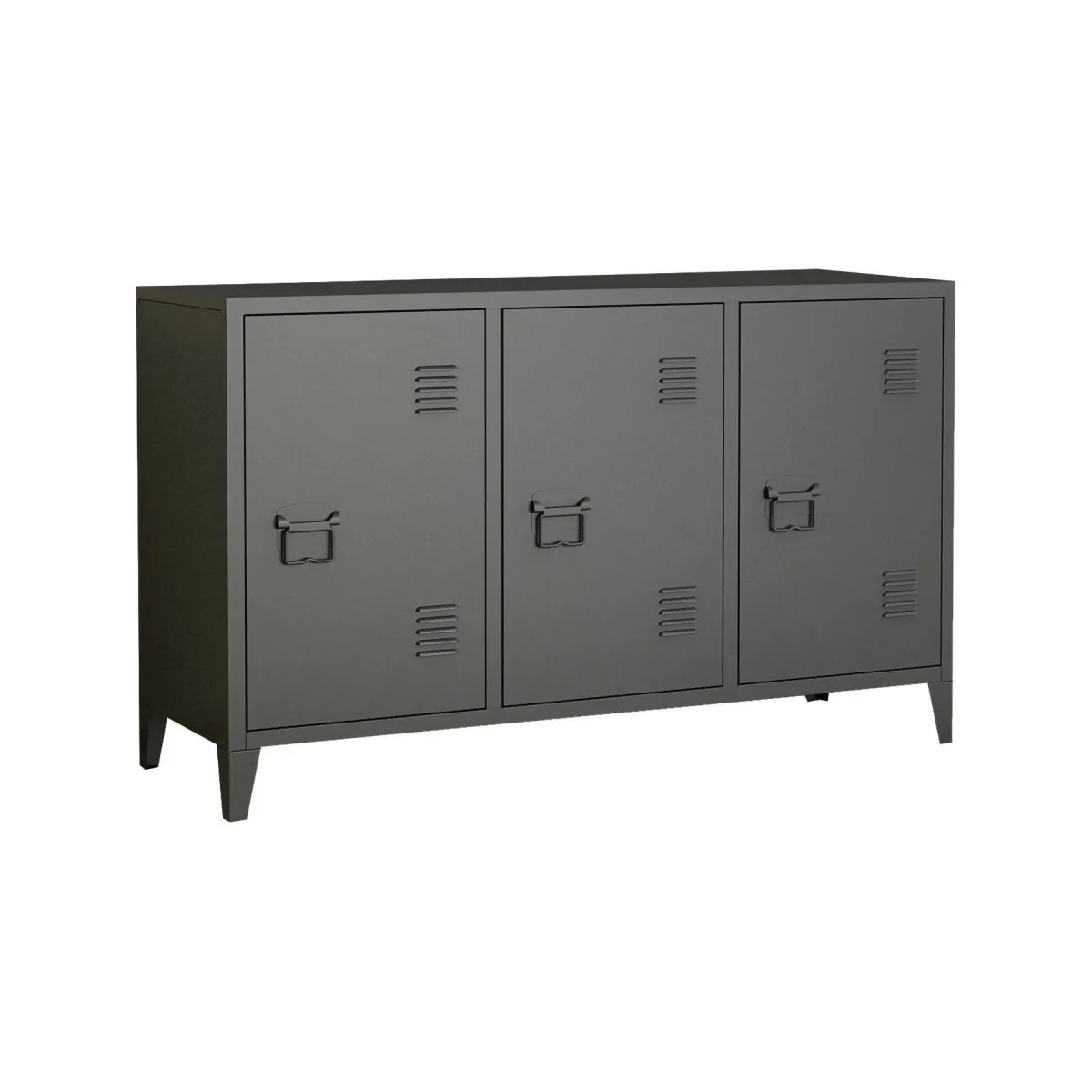 Madie|Credenze > Dmora Credenza ardesia 120x40x73h cm 3 ante - Cocullo Grigio Ardesia