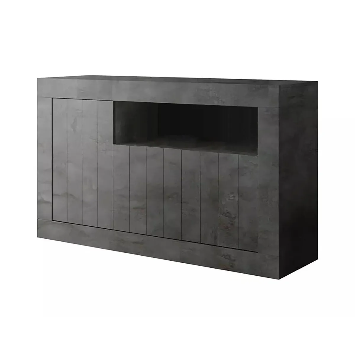 Madie|Credenze > Dmora Credenza ardesia 138x42x86h cm 3 ante - Dolphin Grigio Ardesia