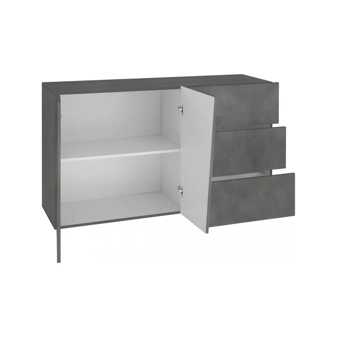 Credenza ardesia 140x43x86h cm 2 ante e 3 cassetti - Favonio